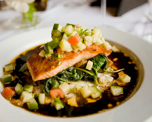 Salmon fillet glazed with honey and orange for a sweet, citrusy dinner recipe